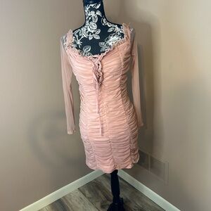 XL blush pink ruffle dress, perfect for a girls night or party
